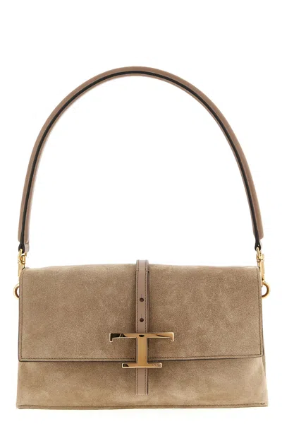 Tod's 'tse Tracollina' Mini Shoulder Bag In Sand