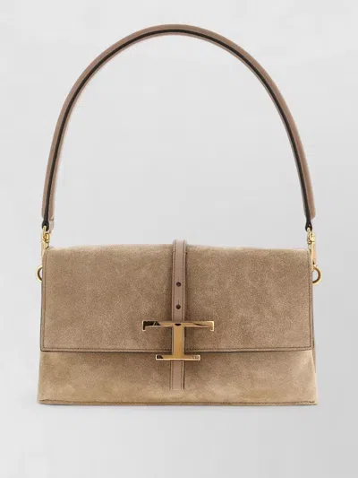 Tod's Tse Tracollina Mini Shoulder Bag Suede In Brown
