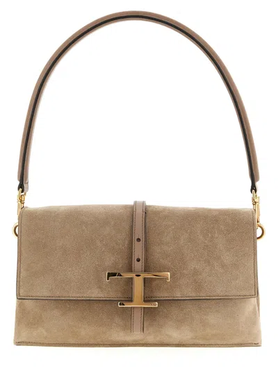 TOD'S TSE TRACOLLINA SHOULDER BAGS BEIGE