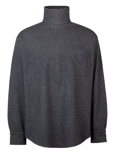 Tod's Turtleneck Pocket Shirt In Gray