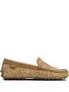 Shop Tod's Tweed Loafers In Neutrals