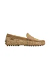 Tod's Tweed Loafers In Sand Beige