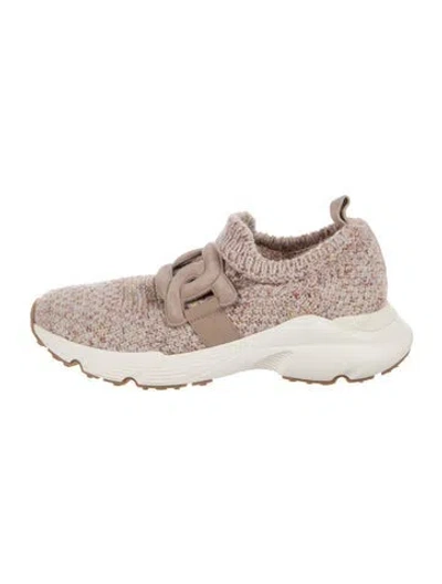 Pre-owned Tod's Tweed Pattern Chunky Sneakers In Pink