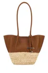 Tod's Borsa Shopping Piccola Bicolor In Pelle E Rafia Donna In 265t