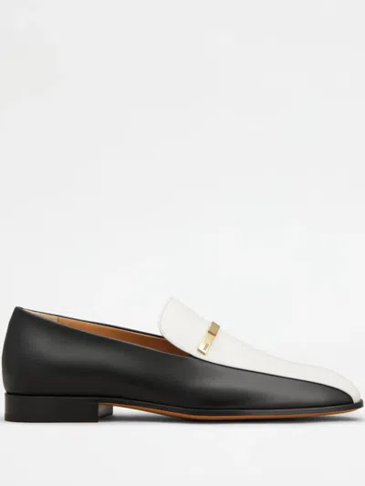 Tod's Two-tone Leather Loafers In Black