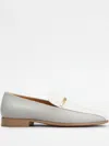 Tod's Two-tone Leather Loafers In Grey