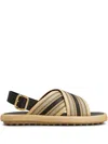 Shop Tod's Two-tone Woven Sandals In Nude