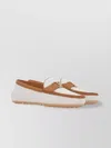 Shop Tod's Urban Linen Blend Leather Loafers