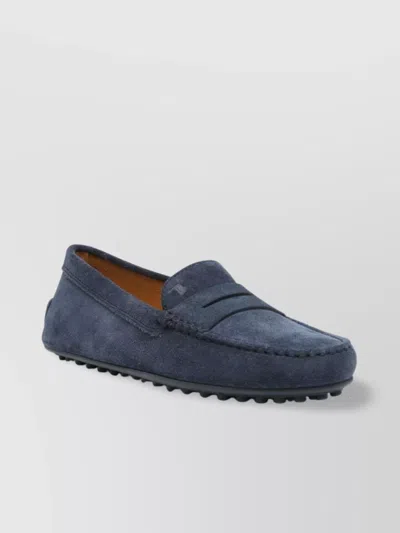 Tod's Women's City Gommino Suede Leather Loafers In Blue
