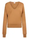 Tod's V-neck Wool-silk Blend Sweater In Orange