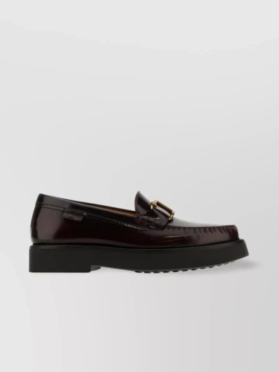 Tod's Vamp Detail Chunky Sole Loafers In Black