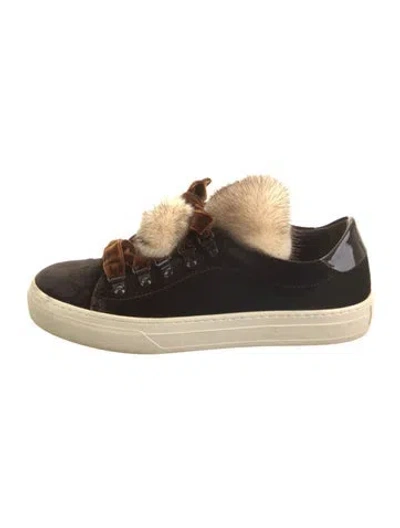 Pre-owned Tod's Velvet Colorblock Pattern Sneakers