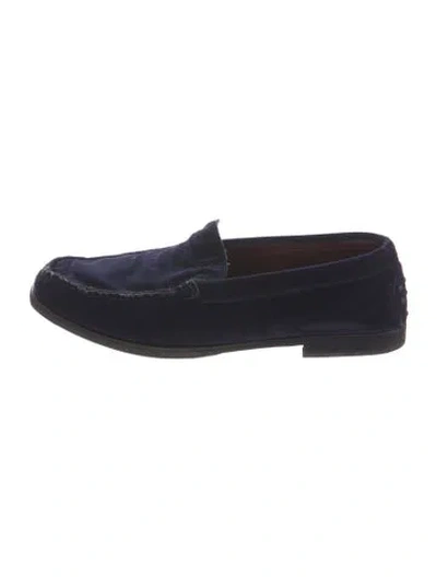 Pre-owned Tod's Velvet Loafers In Blue