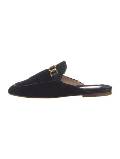 Pre-owned Tod's Velvet Mules In Blue