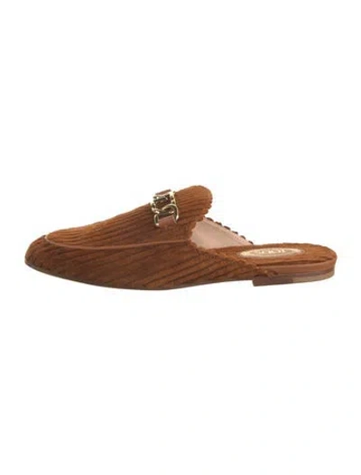 Pre-owned Tod's Velvet Mules In Brown