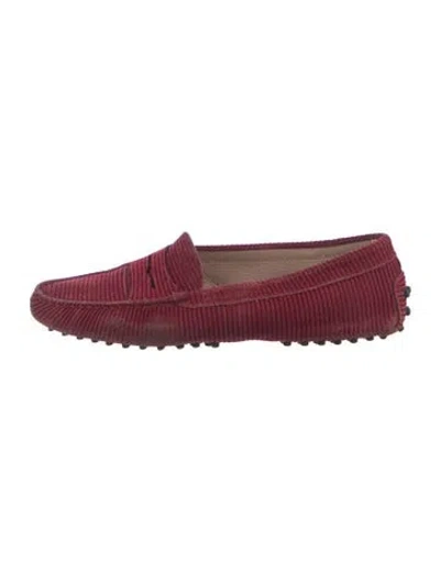 Pre-owned Tod's Velvet Sneakers In Red