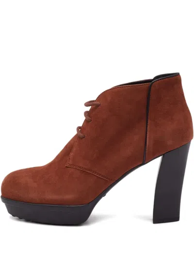Pre-owned Tod's Vintage 100mm Lace-up Platform Boots