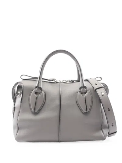 Pre-owned Tod's Vintage 2000s D-styling Two-way Tote Bag In Grey