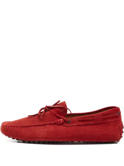 Pre-owned Tod's Vintage 2024 Suede Tassel Loafers In Red