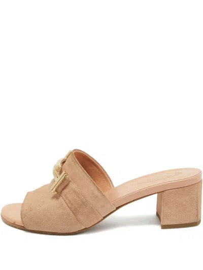 Pre-owned Tod's Vintage 45mm Leather Sandals In Pink