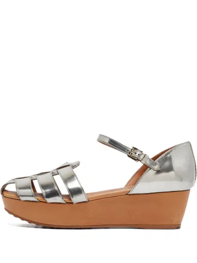 Pre-owned Tod's Vintage 60mm Metallic Platform Sandals