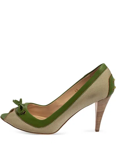 Pre-owned Tod's Vintage 90mm  Peep-toe Bow-detail Sandals