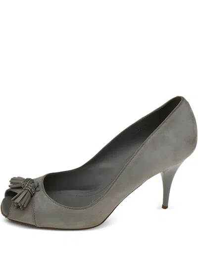 Pre-owned Tod's Vintage 90mm Tassel-embellished Peep-toe Pumps