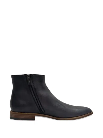 Pre-owned Tod's Vintage Almond-toe Zipped Ankle Boots In Black