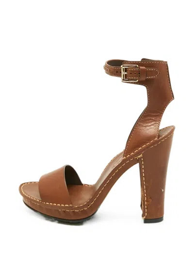 Pre-owned Tod's Vintage Ankle-strap Sandals In Brown