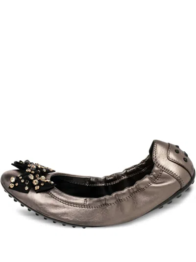 Pre-owned Tod's Vintage Beaded Ballet Flats