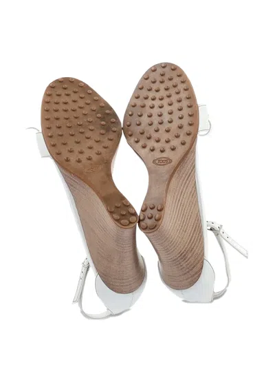 Pre-owned Tod's Vintage Bow-detail Sandals In White