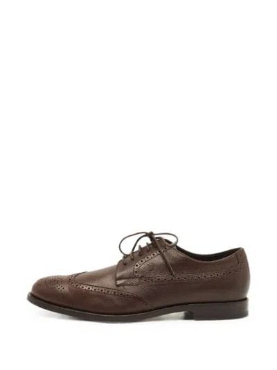Pre-owned Tod's Vintage Brogue-detail Derby Shoes In Brown