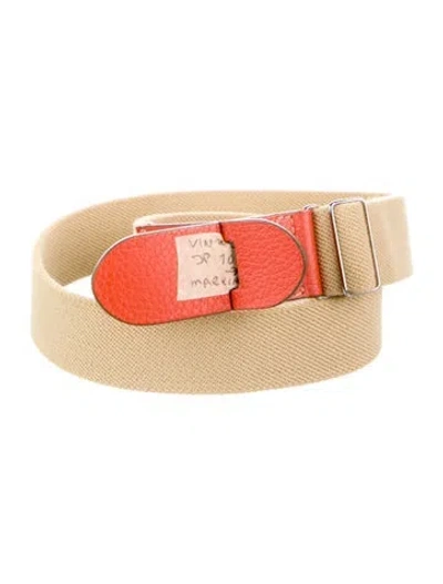 Pre-owned Tod's Vintage Canvas Waist Belt In Orange
