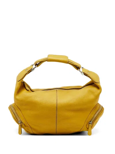 Pre-owned Tod's Vintage Charlotte Leather Tote Bag In Yellow