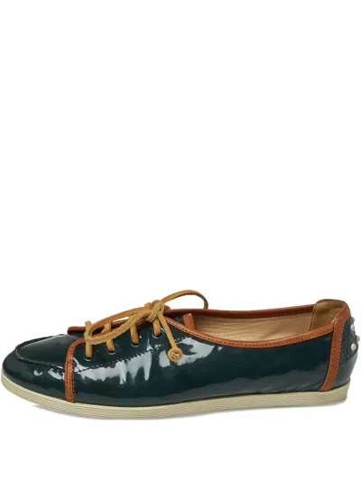 Pre-owned Tod's Vintage Contrast-trim Patent-leather Sneakers
