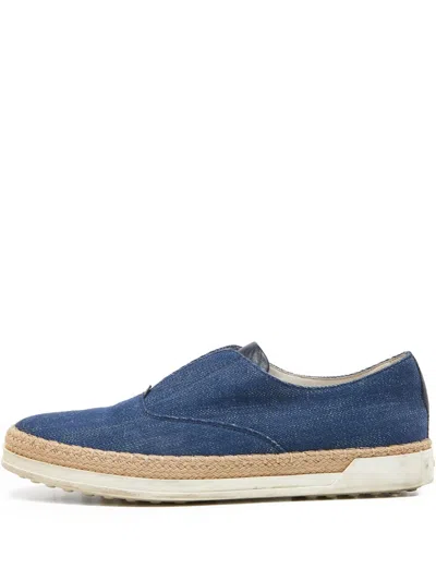 Pre-owned Tod's Vintage Denim Flat Espadrilles