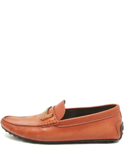 Pre-owned Tod's Vintage Double T Loafers In Brown