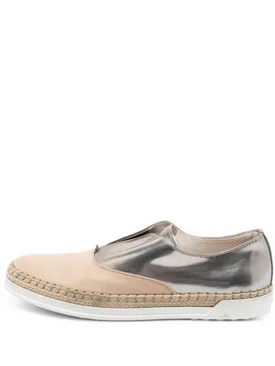 Pre-owned Tod's Vintage Espadrille Leather Sneakers In Neutral