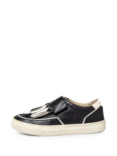 Pre-owned Tod's Vintage Fringe Slip-on Sneakers In Black