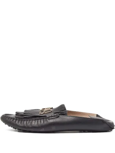 Pre-owned Tod's Vintage Fringed Leather Mules