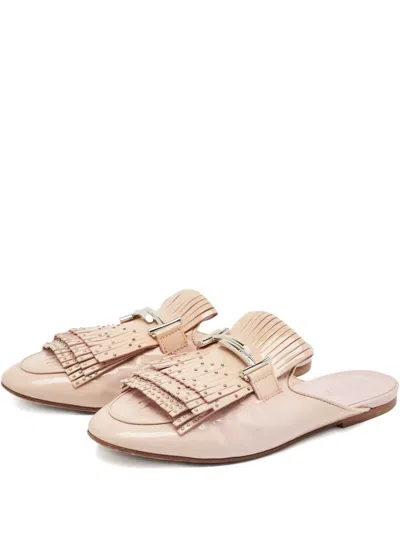 Pre-owned Tod's Vintage Fringed Studded Mules