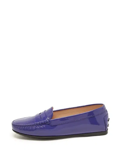 Pre-owned Tod's Vintage Gomma Patent Loafers In Purple