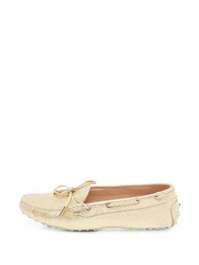 Pre-owned Tod's Vintage Gommino Leather Loafers In Gold
