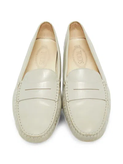 Pre-owned Tod's Vintage Gommino Leather Loafers In Gray