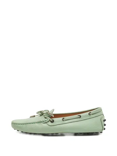 Pre-owned Tod's Vintage Gommino Leather Loafers In Green