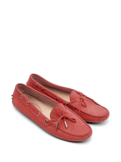 Pre-owned Tod's Vintage Gommino Leather Loafers In Red