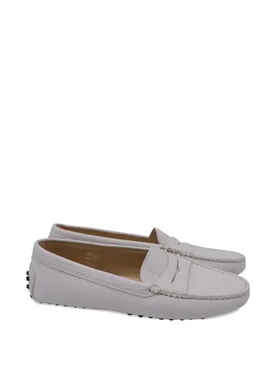 Pre-owned Tod's Vintage Gommino Leather Loafers In White