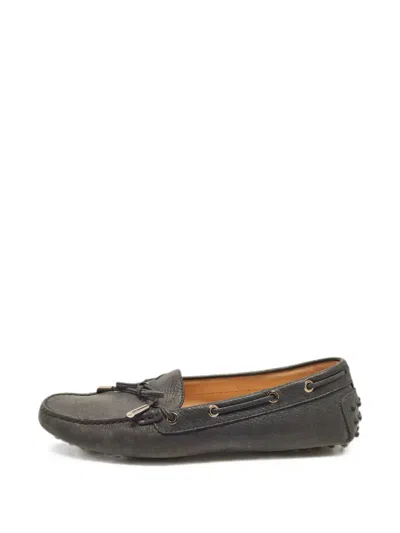 Pre-owned Tod's Vintage Gommino Nubuck Loafers In Blue
