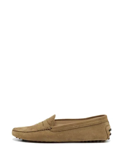 Pre-owned Tod's Vintage Gommino Nubuck Loafers In Neutral