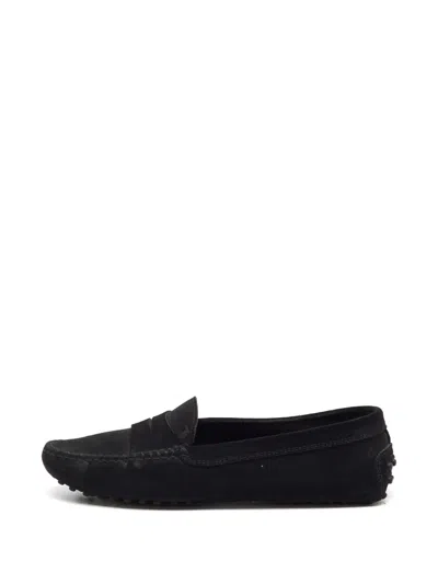 Pre-owned Tod's Vintage Gommino Suede Loafers In Black